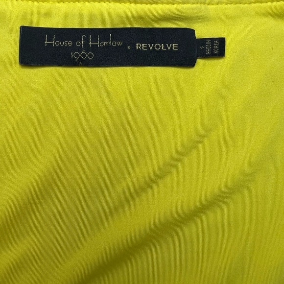 House Of Harlow Revolve Vibrant Yellow Raissa Mini Fit and‎ Flare Dress Sz Small - Picture 6 of 8